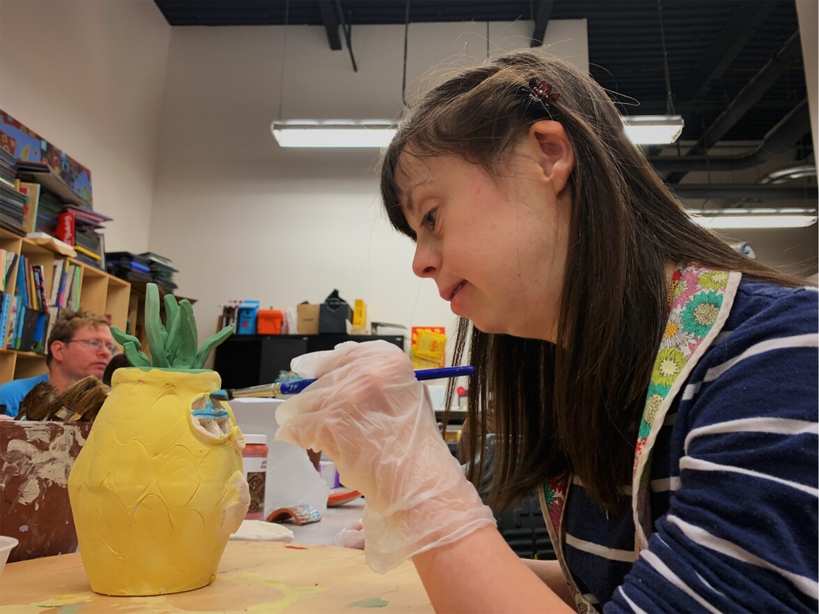Rebecca Reed says she feels confident when she is creating artwork.